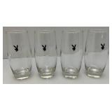 8 Vintage Original Playboy Club Bunny Logo "Highball" Cocktail Drinking Glasses