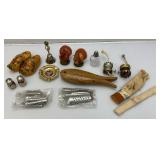 Misc. Small Collectibles Including Hand Carved Wooden Fish Nut Cracker, Salt And Pepper Shakers And More