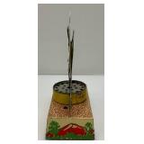 Vintage Tin Litho Mooing Cow Mechanical Pull Tail Toy (Voice Box Needs Work) 9" L x 8 b1/2" H x 3" W