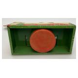 Vintage Tin Litho Mooing Cow Mechanical Pull Tail Toy (Voice Box Needs Work) 9" L x 8 b1/2" H x 3" W