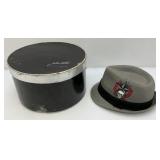 Vintage Hat With Skull Design And Box (Bottom Beat Up)