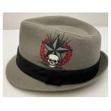 Vintage Hat With Skull Design And Box (Bottom Beat Up)