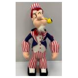 Vintage POPEYE Uncle Sam Plush Figure 14" & Olive Oil Plush 6"