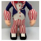 Vintage POPEYE Uncle Sam Plush Figure 14" & Olive Oil Plush 6"