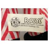Vintage POPEYE Uncle Sam Plush Figure 14" & Olive Oil Plush 6"
