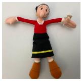 Vintage POPEYE Uncle Sam Plush Figure 14" & Olive Oil Plush 6"