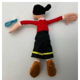 Vintage POPEYE Uncle Sam Plush Figure 14" & Olive Oil Plush 6"