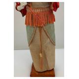 Vintage Oriental Chinese Court Lady Doll Silk Figurine With Stand 12"