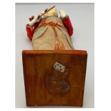 Vintage Oriental Chinese Court Lady Doll Silk Figurine With Stand 12"