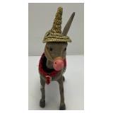 Vintage Weighted Head Flock Donkey With Tequila Sauza Advertisement (Missing One Ear)