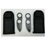 Mini Stainless Steel Blade Self Defense Skeleton Neck Knives With Nylon Sheath