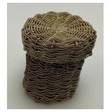 Antique Italian Style Silver Filigree Rosary And Holder