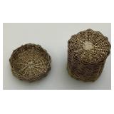 Antique Italian Style Silver Filigree Rosary And Holder