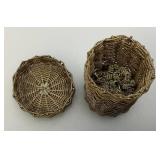 Antique Italian Style Silver Filigree Rosary And Holder