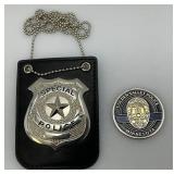 Special Police Badge With Hanger And Golden Valley Police Medallion
