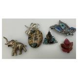 Misc. Costume Jewelry Including Elephant Brooch And More