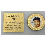 Collectible Baseball Hall Of Fame Series Lou Gehrig Medallion In Protective Holder