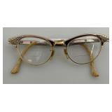 Vintage 12Kt GF Glasses And Cat Glasses 1=  46 Aluminum Stamped