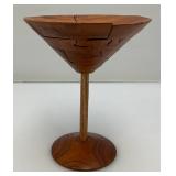Vintage Handmade Wooden Cocktail Shaker & Martini Glass 3D Puzzles