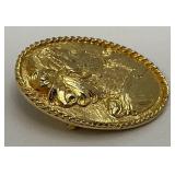 Est. $750.00 -$800.00 (418) Stamped Gold Cameo Style Brooch 14.18 Grams