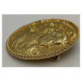 Est. $750.00 -$800.00 (418) Stamped Gold Cameo Style Brooch 14.18 Grams