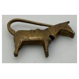 Antique Brass Horse Lock (Missing Key) 2 1/4" L x 1 3/4" H x 3/8" W