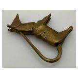 Antique Brass Horse Lock (Missing Key) 2 1/4" L x 1 3/4" H x 3/8" W