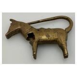 Antique Brass Horse Lock (Missing Key) 2 1/4" L x 1 3/4" H x 3/8" W