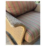 O - Lloyd Flanders Wicker Patio Set with 2 Rocker Chairs, Ottoman, and Glass Top Table