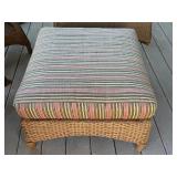 O - Lloyd Flanders Wicker Patio Set with 2 Rocker Chairs, Ottoman, and Glass Top Table