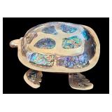 DR - Taxco Mexican Alpaca Silver Turtle Box with Abalone Inlay