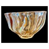 DR - Orrefors Signed Crystal Bowl 7.5 Inch Wide Swirl Design