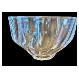 DR - Orrefors Signed Crystal Bowl 7.5 Inch Wide Swirl Design