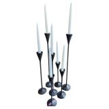 DR - Set of 7 Pottery Barn Metal Taper Candle Holders