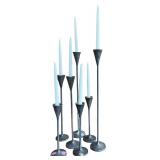 DR - Set of 7 Pottery Barn Metal Taper Candle Holders