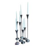 DR - Set of 7 Pottery Barn Metal Taper Candle Holders