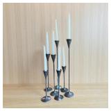 DR - Set of 7 Pottery Barn Metal Taper Candle Holders