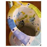 DR - Hand Painted Whimsical Ceramic Pitcher with Lid