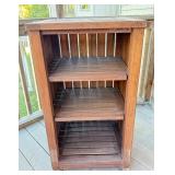 O - Teak 3-Shelf Bookcase with Slatted Sides