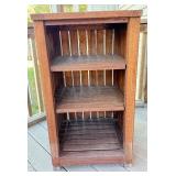 O - Teak 3-Shelf Bookcase with Slatted Sides