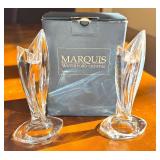 Pair of Marquis by Waterford Palma Crystal 6 Inch Vases with Box