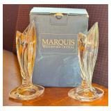 Pair of Marquis by Waterford Palma Crystal 6 Inch Vases with Box