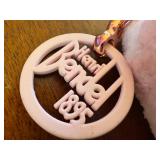 DR - Henri Bendel Pink Polka Dot Bikini Bag with Snow Fox Jade Roller and 2 Soaps