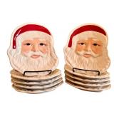 DR - Set of 10 Longaberger Santa Face Plates
