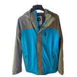 O - Burton Dryride Blue and Olive Hooded Jacket Size Small