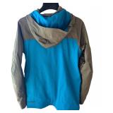 O - Burton Dryride Blue and Olive Hooded Jacket Size Small