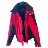 O - Kjus Red and Black Ski Jacket Size 54 with Hood