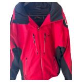 O - Kjus Red and Black Ski Jacket Size 54 with Hood