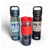 DR - Set of 3 Reusable Water Bottles Including 2 Yeti Yonder 750ml and 1 Bodum Bottle