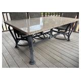 P - Granite Top Patio Table with 6 Swivel Chairs